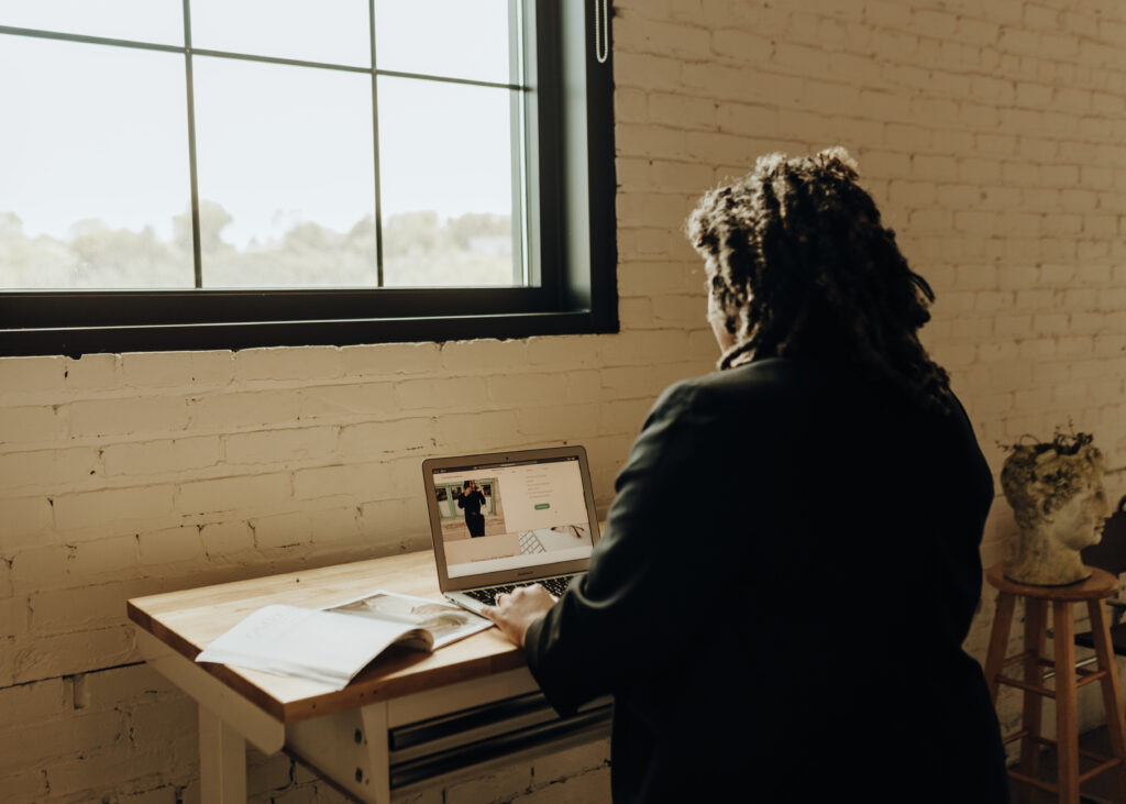 Creative director designing a website for a Hudson Valley wedding or creative business